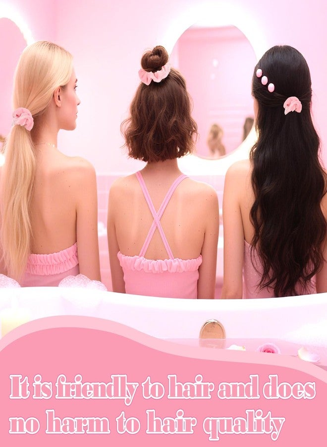 YISSION 2 Pcs Light Pink Velvet Hair Scrunchies for Women Girls Thick Hair Ties Fashion Hair Bands Ponytail Holders Pink Hair Accessories for Women Girls - Image 5